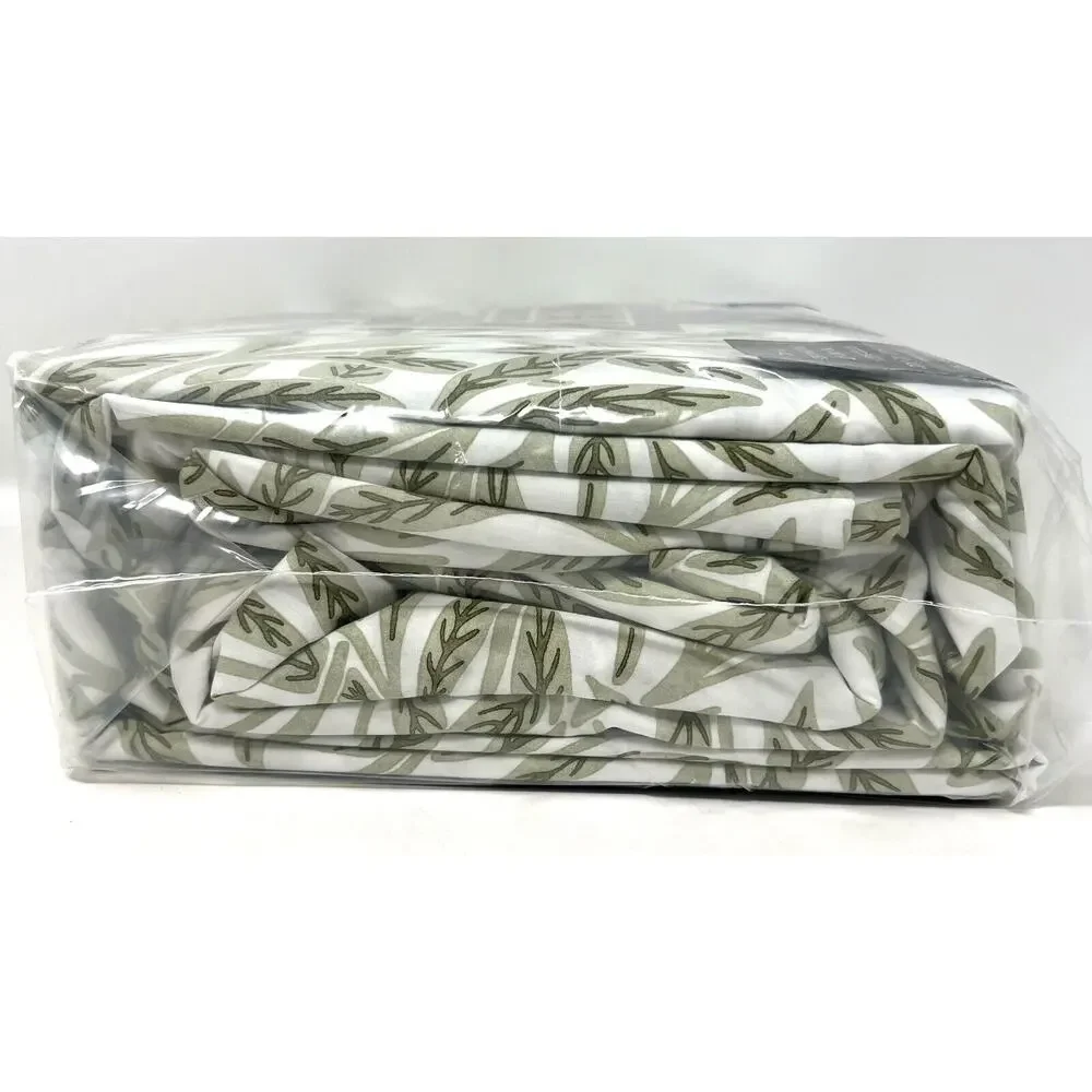 William Morris Original Willow Artichoke Green KING Cotton Percale Sheet Set NIP